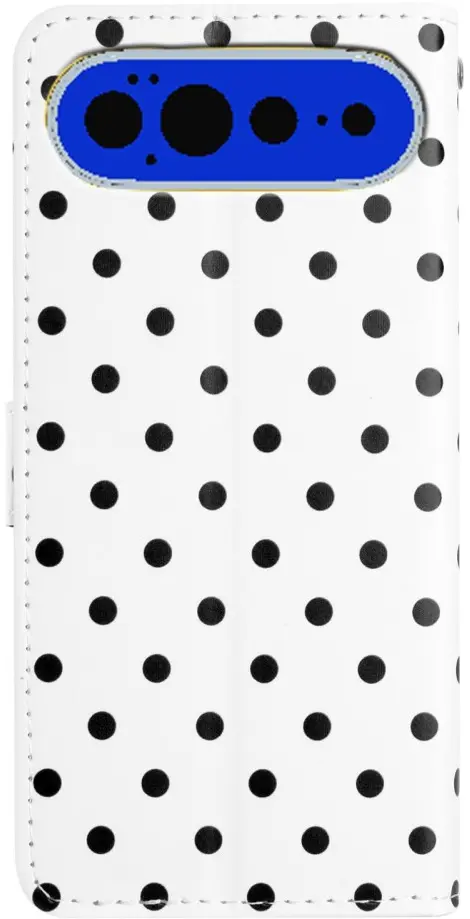 Google Pixel 11 Pro Hoesje Portemonnee Book Case Polka Dot WIt afbeelding 3