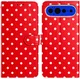 Google Pixel 11 Pro Hoesje Portemonnee Book Case Polka Dot Rood afbeelding 1