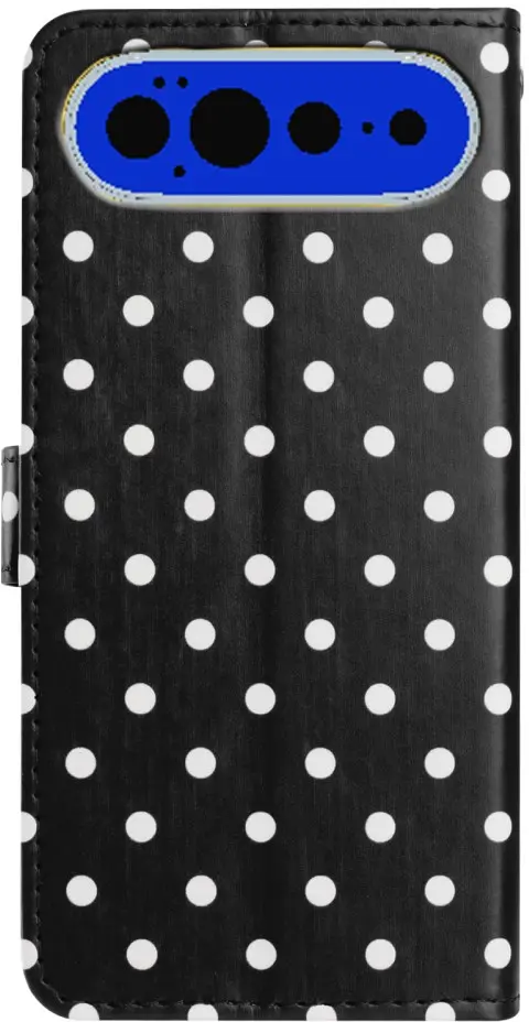 Google Pixel 11 Pro XL Hoesje Portemonnee Book Case Polka Dot Zwart afbeelding 3