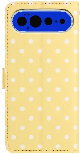 Google Pixel 11 Pro XL Hoesje Portemonnee Book Case Polka Dot Geel afbeelding 5