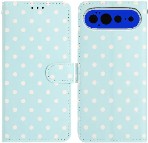 Google Pixel 11 Pro XL Hoesje Portemonnee Book Case Polka Dot Blauw afbeelding 1