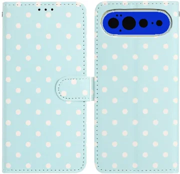 Google Pixel 11 Pro XL Hoesje Portemonnee Book Case Polka Dot Blauw