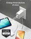 Mophie 67W Power Adapter met 2x USB-C Poort en Uittrekbare USB-C Kabel Wit​ afbeelding 3