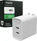 Mophie 45W Power Adapter met 2x USB-C Poort Wit afbeelding 1