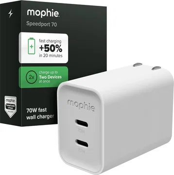 Mophie 70W Power Adapter met 2x USB-C Poort Wit