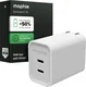Mophie 70W Power Adapter met 2x USB-C Poort Wit afbeelding 1