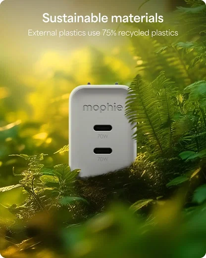 Mophie 70W Power Adapter met 2x USB-C Poort Wit afbeelding 4