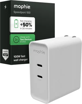 Mophie 100W Power Adapter met 2x USB-C Poort Wit