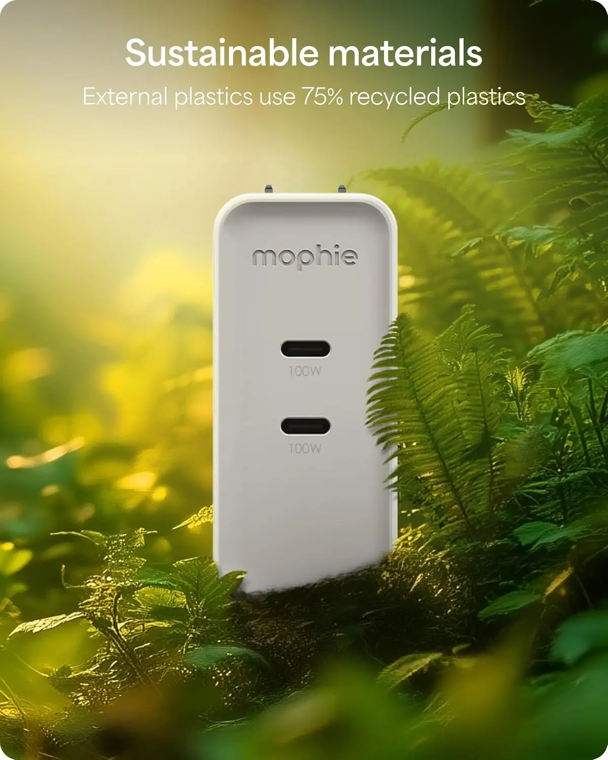 Mophie 100W Power Adapter met 2x USB-C Poort Wit afbeelding 4