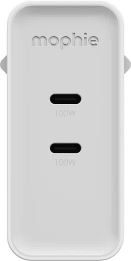 Mophie Speedport 100W GaN Wall Adapter met Twee USB-C Poorten Wit afbeelding 2