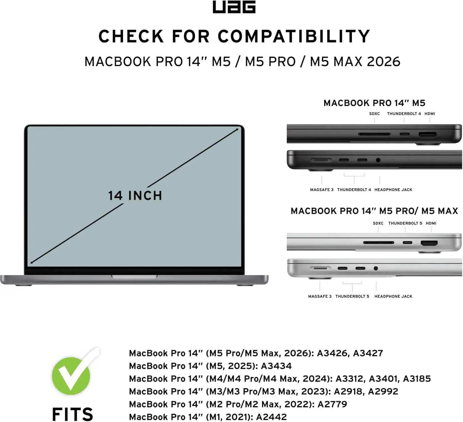 UAG Pylo MacBook Pro 14 Inch (M5/M4/M3 Max & Pro) Hoes Clear Ice afbeelding 5
