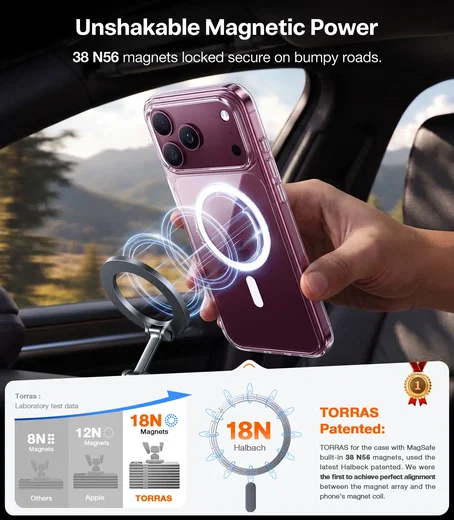 TORRAS Guardian-Mag Apple iPhone 18 Pro Hoesje MagSafe Transparant afbeelding 5