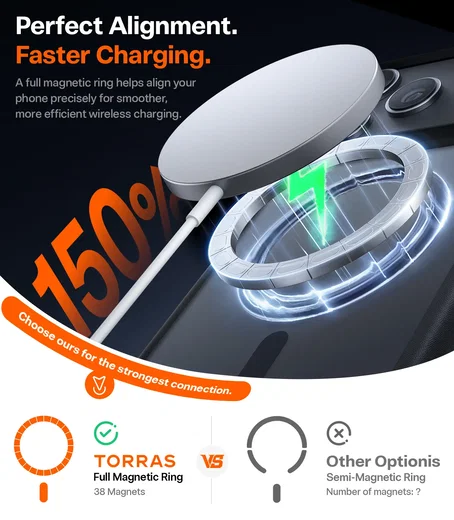 TORRAS Guardian-Mag Apple iPhone 18 Pro Hoesje MagSafe Zwart afbeelding 3