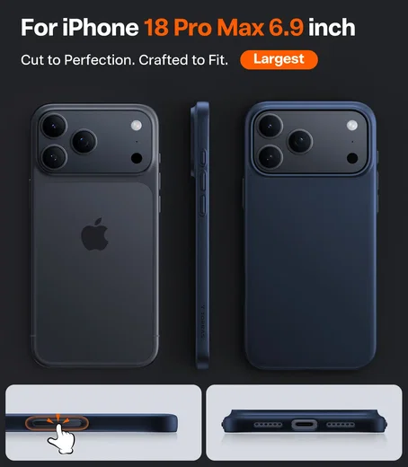 TORRAS Origin Fit Mag Apple iPhone 18 Pro Max / 17 Pro Max Hoesje MagSafe Blauw afbeelding 6
