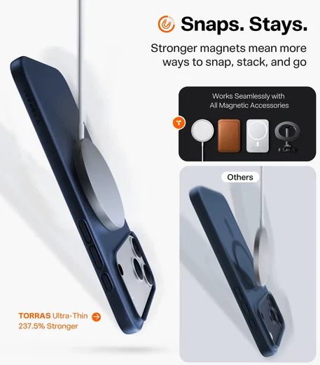 TORRAS Origin Fit Mag Apple iPhone 18 Pro Max / 17 Pro Max Hoesje MagSafe Blauw afbeelding 3