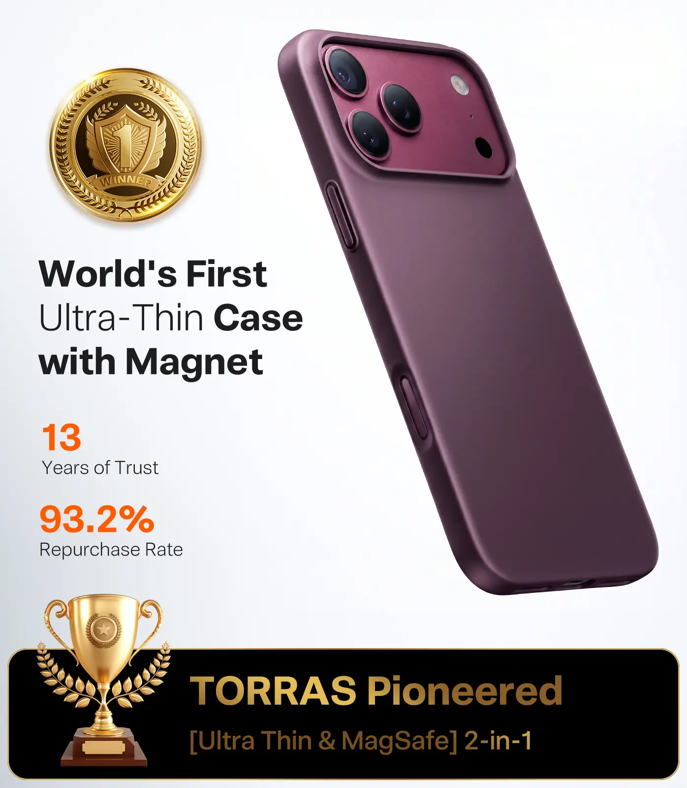 TORRAS Origin Fit Mag Apple iPhone 18 Pro Max / 17 Pro Max Hoesje MagSafe Paars afbeelding 7