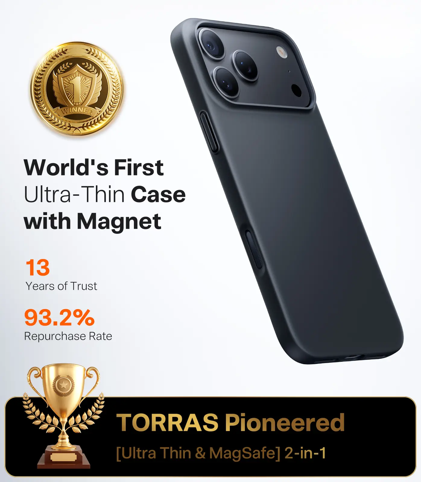 TORRAS Origin Fit Mag Apple iPhone 18 Pro Max / 17 Pro Max Hoesje MagSafe Zwart afbeelding 7