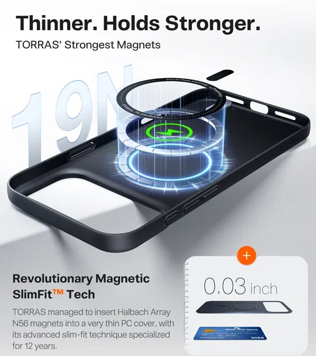 TORRAS Origin Fit Mag Apple iPhone 18 Pro Max / 17 Pro Max Hoesje MagSafe Zwart afbeelding 2