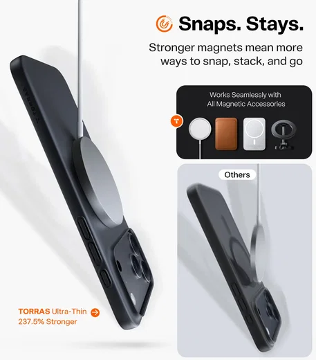 TORRAS Origin Fit Mag Apple iPhone 18 Pro Max / 17 Pro Max Hoesje MagSafe Zwart afbeelding 3