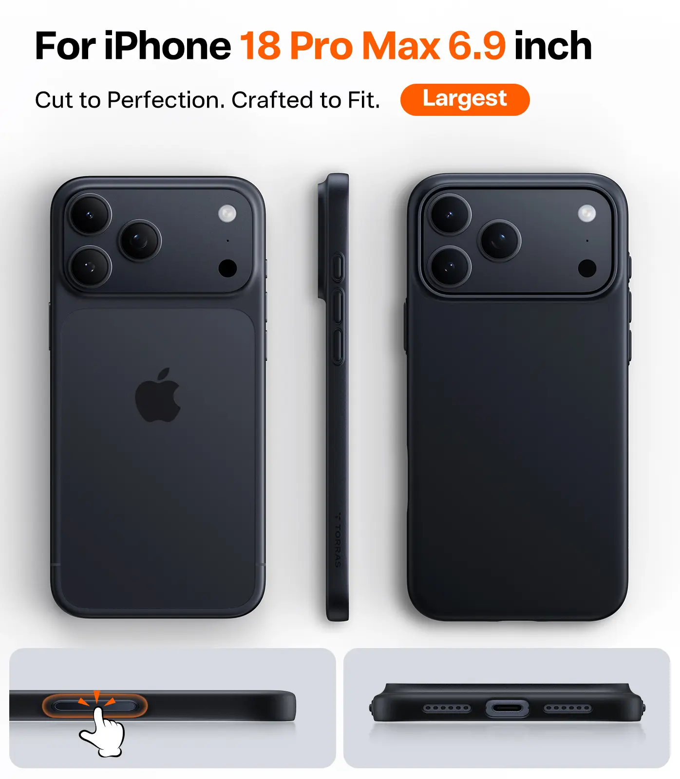 TORRAS Origin Fit Mag Apple iPhone 18 Pro Max / 17 Pro Max Hoesje MagSafe Zwart afbeelding 6