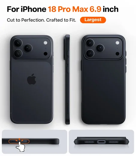 TORRAS Origin Fit Mag Apple iPhone 18 Pro Max / 17 Pro Max Hoesje MagSafe Zwart afbeelding 6