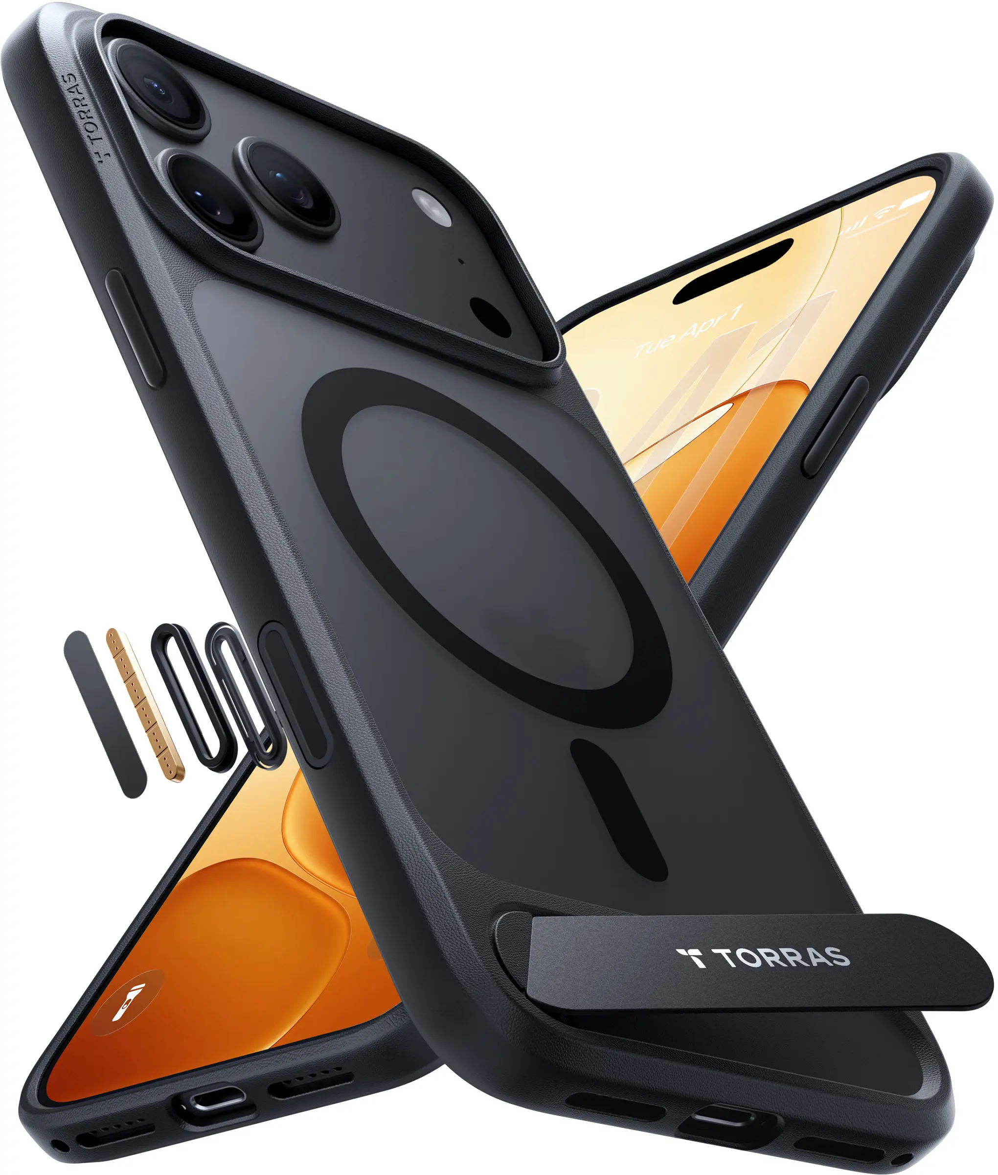 TORRAS Ostand L1 Guardian Magnetic Hoesje Apple iPhone 18 Pro Zwart afbeelding 1