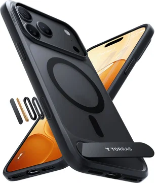TORRAS Ostand L1 Guardian Magnetic Hoesje Apple iPhone 18 Pro Zwart