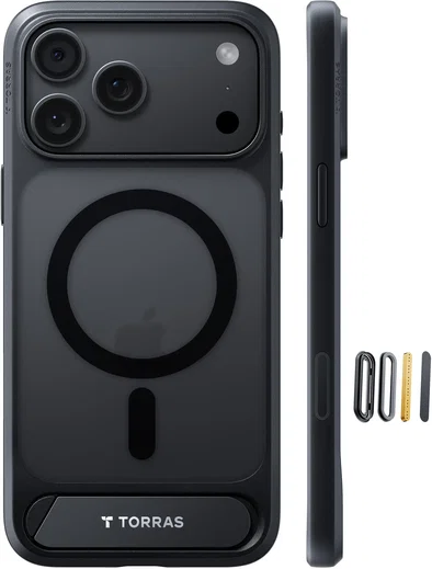 TORRAS Ostand L1 Guardian Magnetic Hoesje Apple iPhone 18 Pro Zwart afbeelding 2