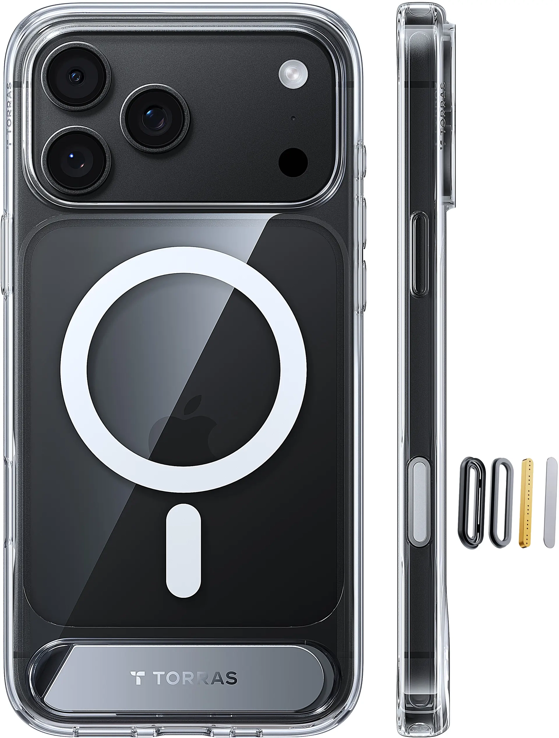 TORRAS Ostand L1 Guardian Magnetic Hoesje Apple iPhone 18 Pro Transparant afbeelding 2