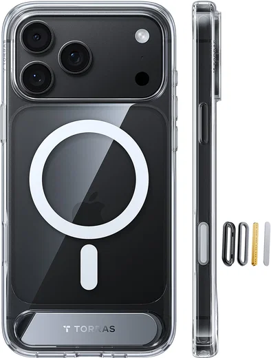 TORRAS Ostand L1 Guardian Magnetic Hoesje Apple iPhone 18 Pro Transparant afbeelding 2