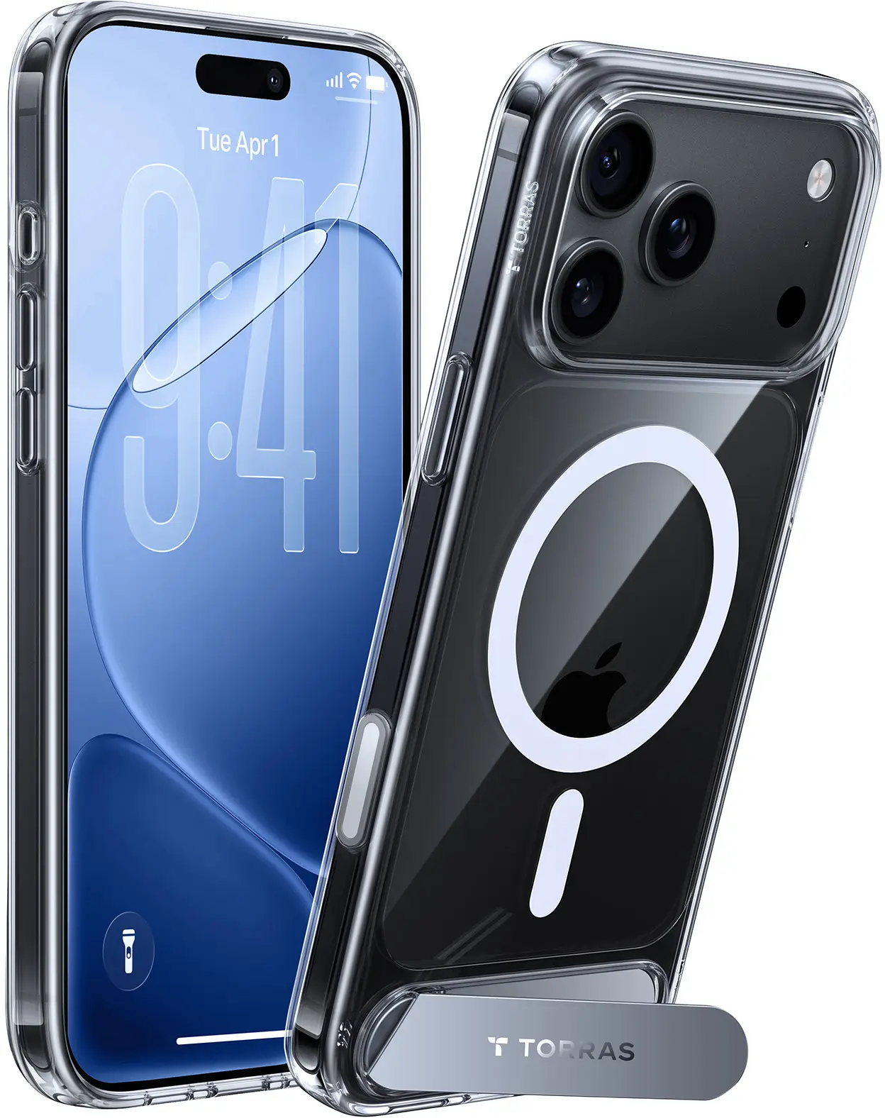 TORRAS Ostand L1 Guardian Magnetic Hoesje Apple iPhone 18 Pro Transparant afbeelding 3