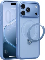 TORRAS Ostand Q3 Spin iPhone 18 Pro Max Hoesje 360° MagSafe Stand Blauw afbeelding
