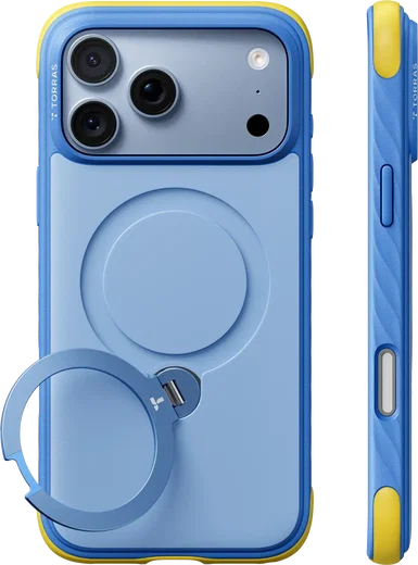 TORRAS Ostand Q3 Rugg iPhone 18 Pro / 17 Pro Hoesje MagSafe Kickstand Blauw afbeelding 1