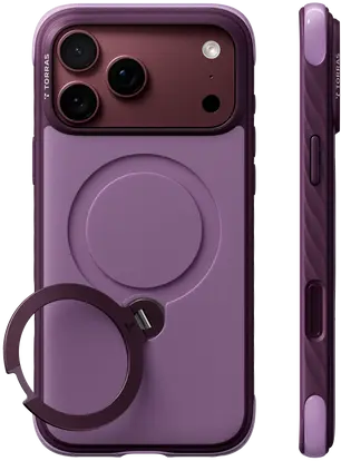 TORRAS Ostand Q3 Rugg iPhone 18 Pro / 17 Pro Hoesje MagSafe Kickstand Paars afbeelding 1