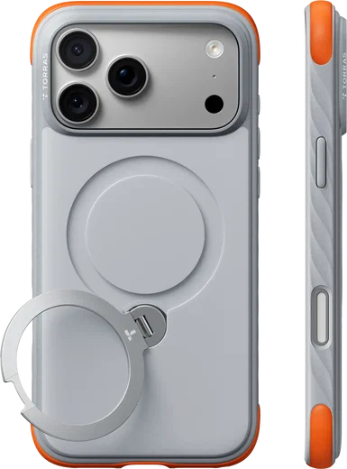 TORRAS Ostand Q3 Rugg iPhone 18 Pro / 17 Pro Hoesje MagSafe Kickstand Wit afbeelding 1