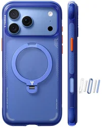 TORRAS Ostand Q3 Air iPhone 18 Pro / 17 Pro Hoesje MagSafe Kickstand Blauw afbeelding