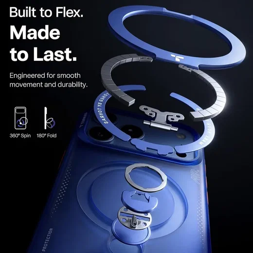 TORRAS Ostand Q3 Air iPhone 18 Pro Max / 17 Pro Max Hoesje MagSafe Blauw afbeelding 3