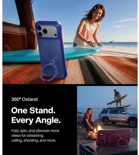 TORRAS Ostand Q3 Air iPhone 18 Pro Max / 17 Pro Max Hoesje MagSafe Blauw afbeelding 7