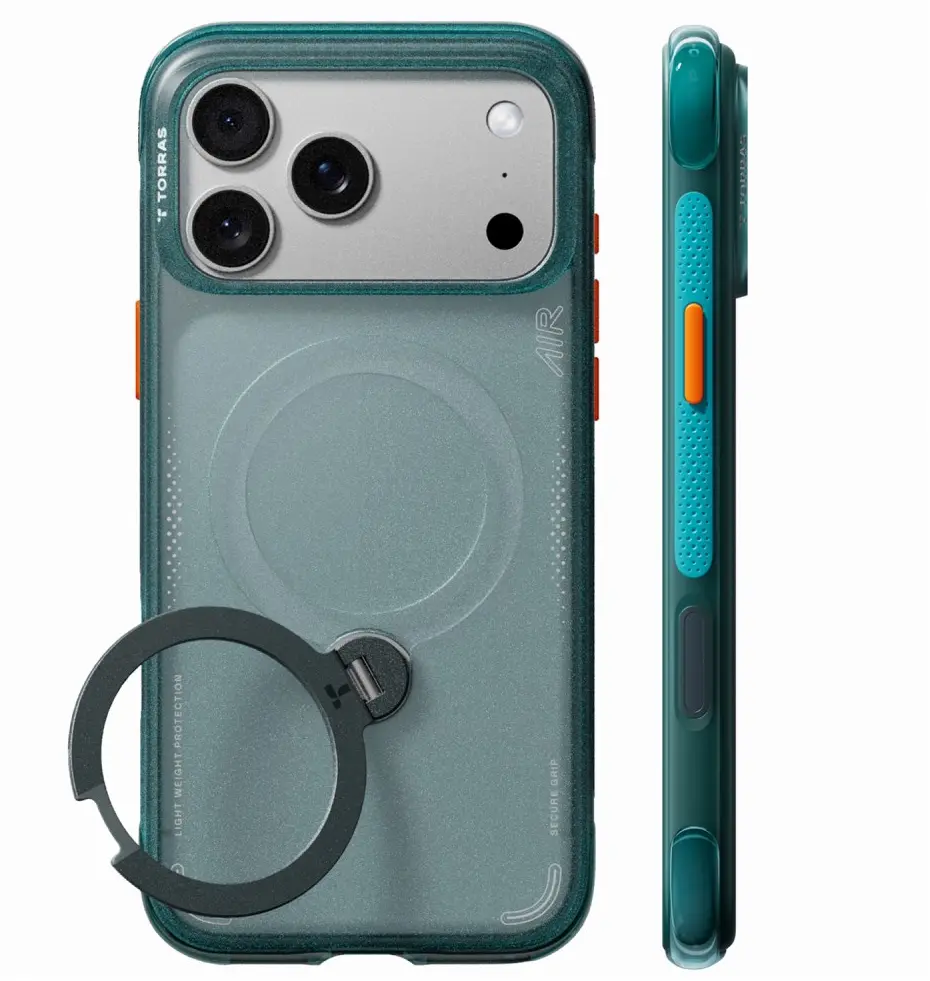 TORRAS Ostand Q3 Air iPhone 18 Pro Max / 17 Pro Max Hoesje MagSafe Groen afbeelding 2