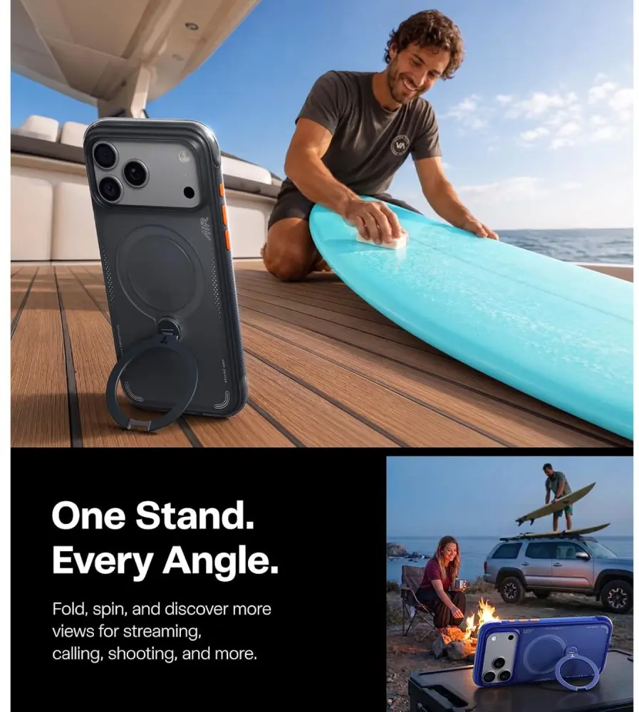 TORRAS Ostand Q3 Air iPhone 18 Pro Max / 17 Pro Max Hoesje MagSafe Zwart afbeelding 7