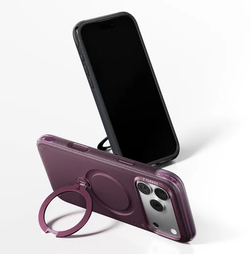 TORRAS Q3 Air Essential Apple iPhone 18 Pro Hoesje MagSafe 360° Kickstand Paars afbeelding 8