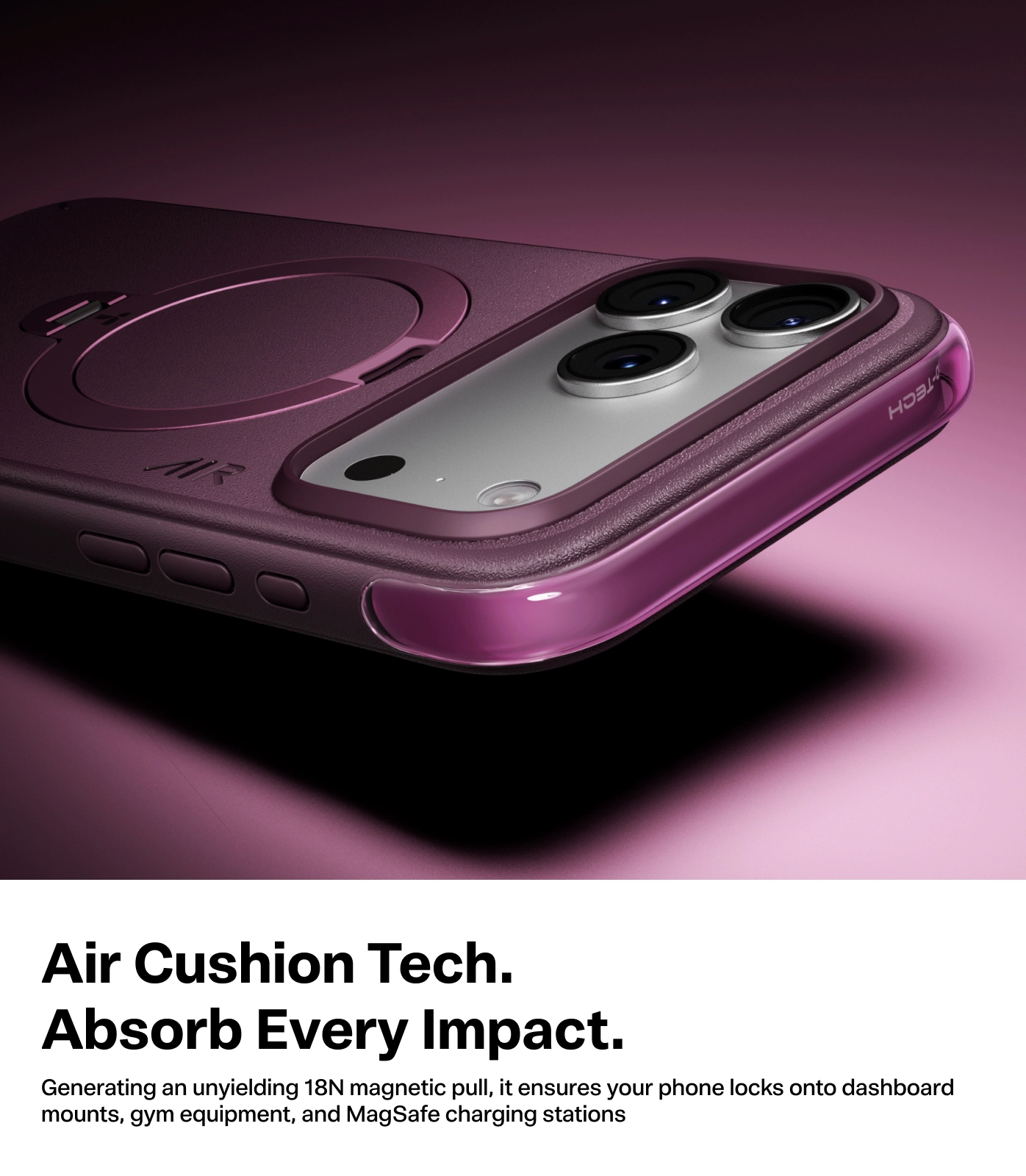 TORRAS Q3 Air Essential Apple iPhone 18 Pro Hoesje MagSafe 360° Kickstand Paars afbeelding 2