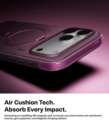 TORRAS Q3 Air Essential Apple iPhone 18 Pro Hoesje MagSafe 360° Kickstand Paars afbeelding 2