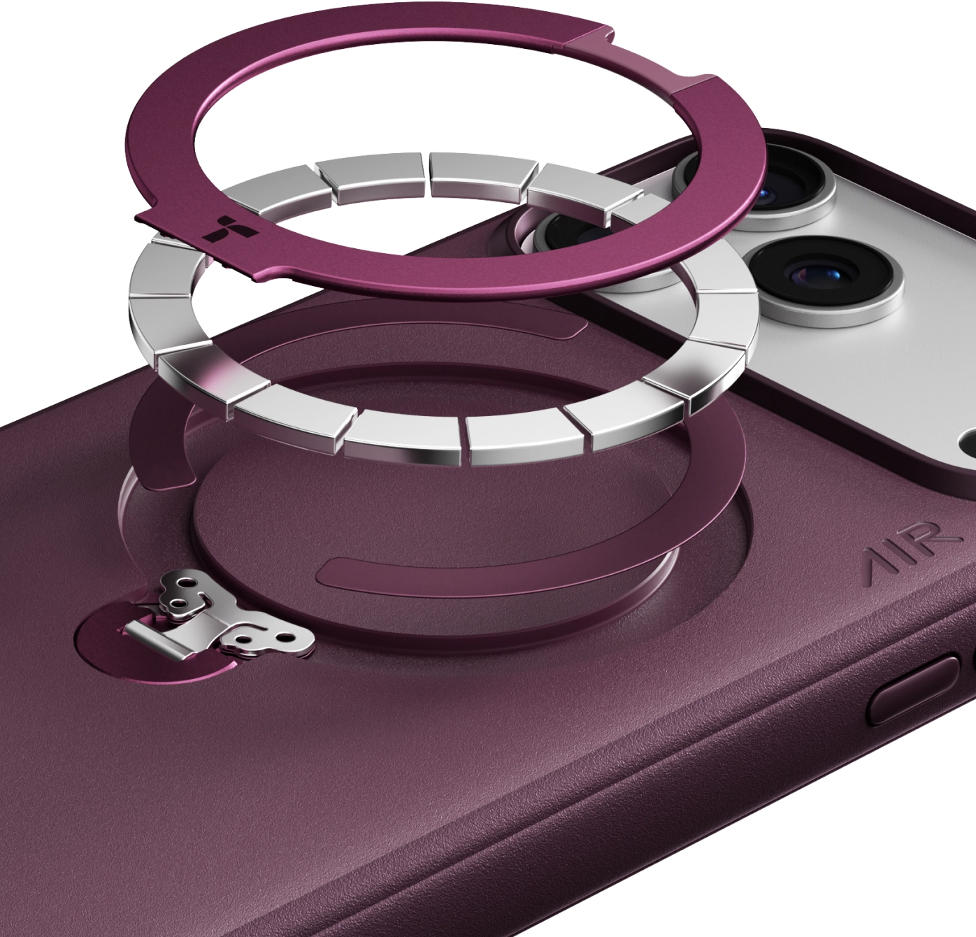 TORRAS Q3 Air Essential Apple iPhone 18 Pro Hoesje MagSafe 360° Kickstand Paars afbeelding 7