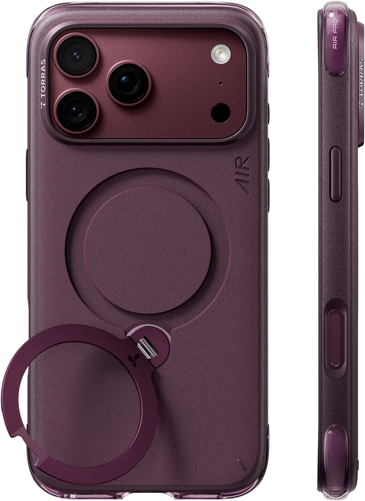 TORRAS Q3 Air Essential Apple iPhone 18 Pro Hoesje MagSafe 360° Kickstand Paars afbeelding 1