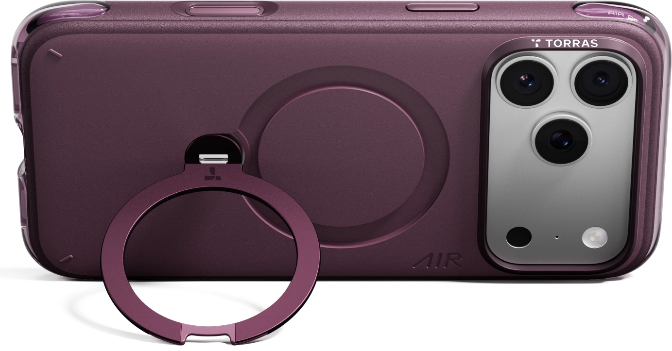 TORRAS Q3 Air Essential Apple iPhone 18 Pro Hoesje MagSafe 360° Kickstand Paars afbeelding 6