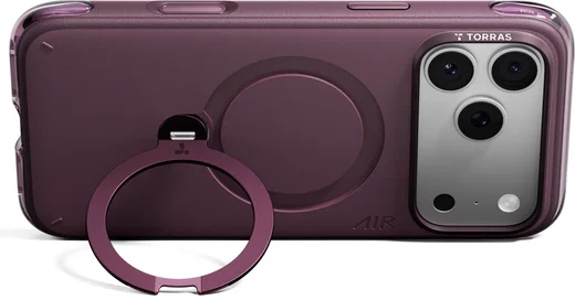 TORRAS Q3 Air Essential Apple iPhone 18 Pro Hoesje MagSafe 360° Kickstand Paars afbeelding 6