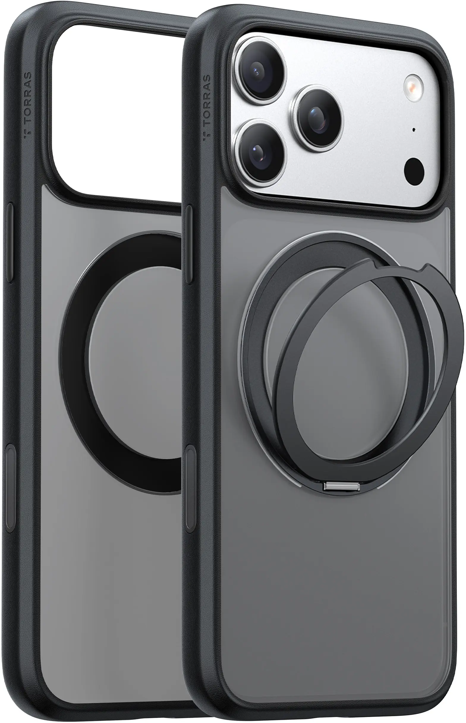 TORRAS Ostand O1 Guardian Apple iPhone 18 Pro Hoesje 360° MagSafe Stand Zwart afbeelding 1