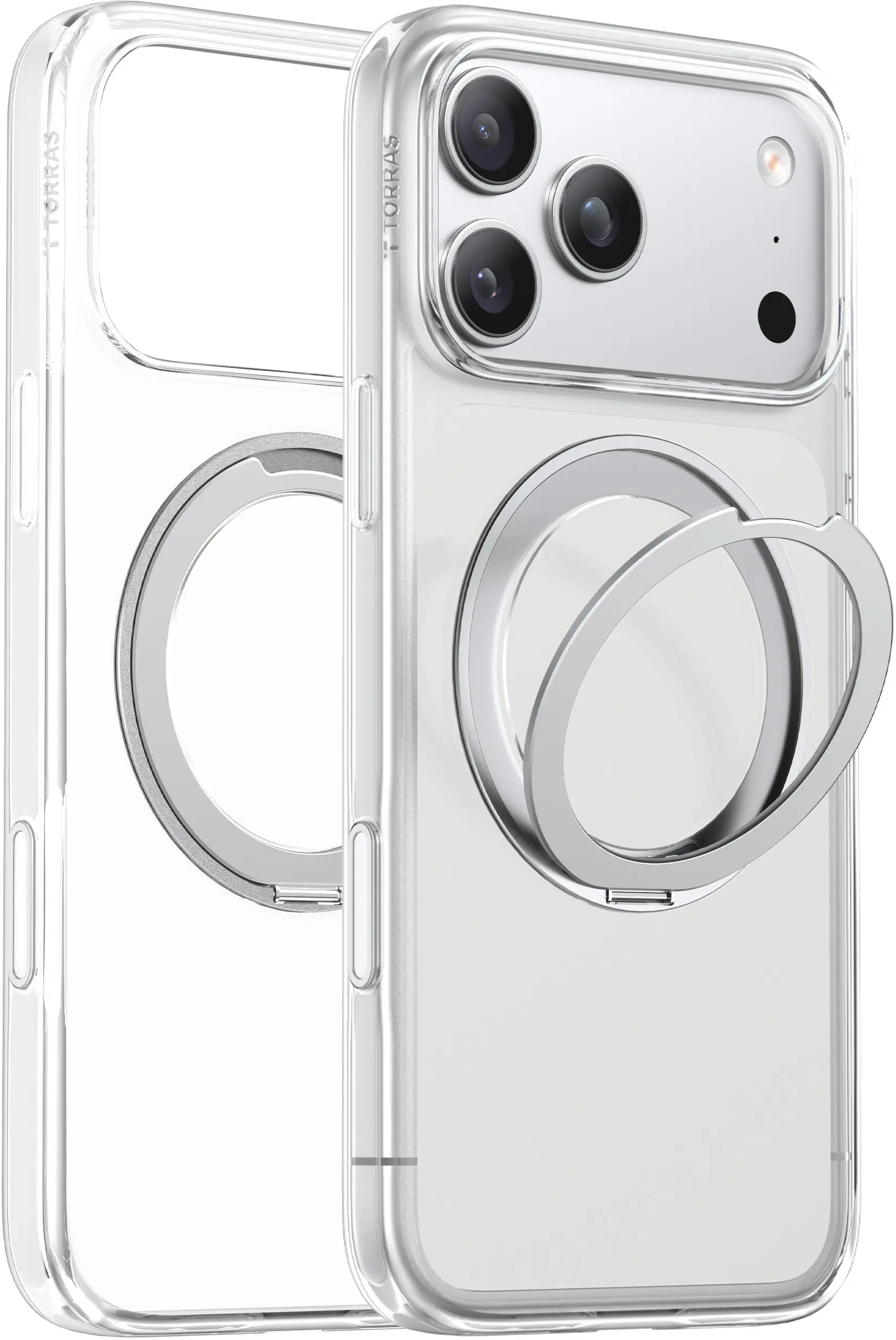 TORRAS Ostand O1 Guardian Apple iPhone 18 Pro Hoesje 360° MagSafe Stand Clear afbeelding 1