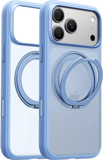 TORRAS Ostand O1 Guardian Apple iPhone 18 Pro Hoesje 360° MagSafe Stand Blauw afbeelding 1